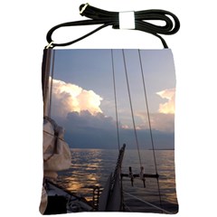 Sailing Into The Storm Shoulder Sling Bags by oddzodd