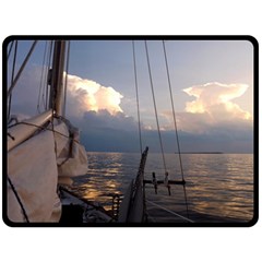 Sailing Into The Storm Fleece Blanket (large)  by oddzodd