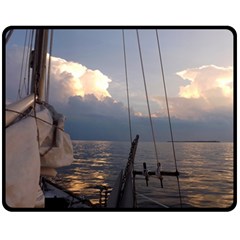 Sailing Into The Storm Fleece Blanket (medium)  by oddzodd