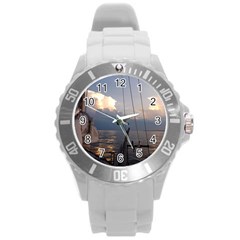 Sailing Into The Storm Round Plastic Sport Watch (l) by oddzodd