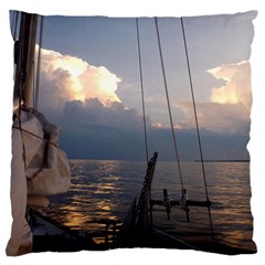 Sailing Into The Storm Large Cushion Case (one Side) by oddzodd