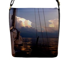 Sailing Into The Storm Flap Messenger Bag (l)  by oddzodd