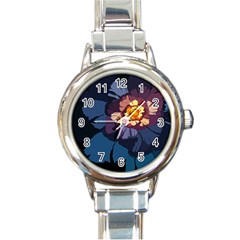 Flower Round Italian Charm Watch by oddzodd