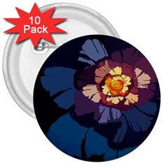 Flower 3  Buttons (10 Pack) 