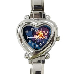 Flower Heart Italian Charm Watch by oddzodd