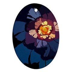 Flower Oval Ornament (two Sides) by oddzodd