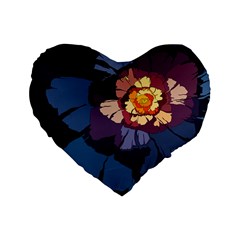 Flower Standard 16  Premium Heart Shape Cushions by oddzodd