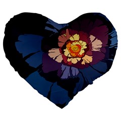 Flower Large 19  Premium Heart Shape Cushions