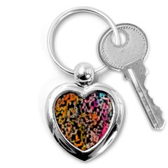 Colorful Texture                     Key Chain (heart) by LalyLauraFLM