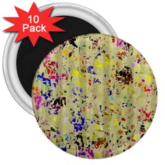 Paint Strokes On A Wood Background                    3  Magnet (10 Pack) by LalyLauraFLM