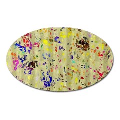 Paint Strokes On A Wood Background                    Magnet (oval) by LalyLauraFLM