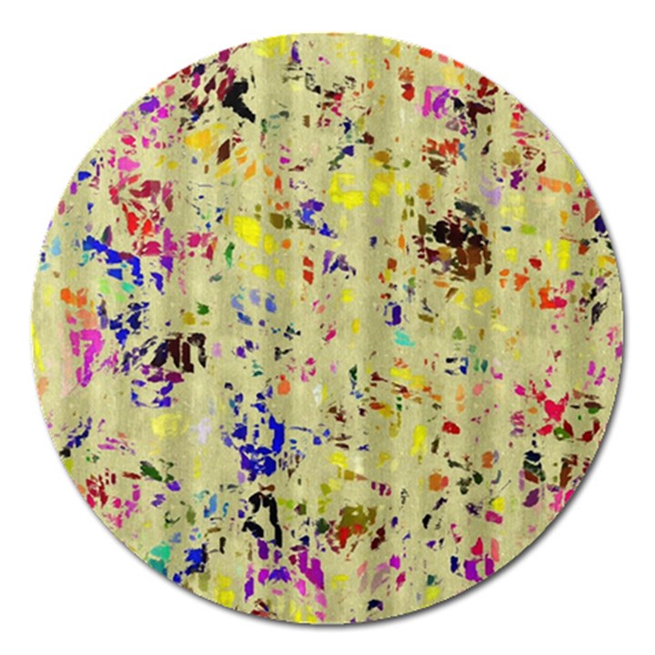 Paint strokes on a wood background                    Magnet 5  (Round)