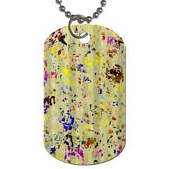 Paint Strokes On A Wood Background                    Dog Tag (one Side) by LalyLauraFLM