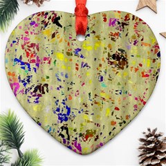 Paint Strokes On A Wood Background                    Ornament (heart) by LalyLauraFLM