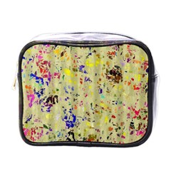 Paint Strokes On A Wood Background                    Mini Toiletries Bag (one Side) by LalyLauraFLM