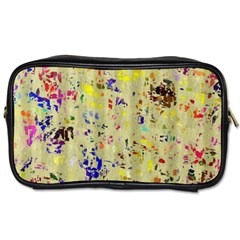 Paint Strokes On A Wood Background                    Toiletries Bag (one Side) by LalyLauraFLM