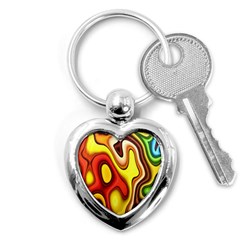 Colorful 3d Shapes                     Key Chain (heart) by LalyLauraFLM