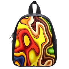 Colorful 3d Shapes                     School Bag (small) by LalyLauraFLM