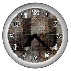 Concrete Grunge Texture                      Wall Clock (silver) by LalyLauraFLM