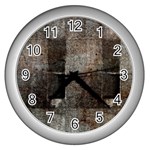 Concrete grunge texture                      Wall Clock (Silver) Front