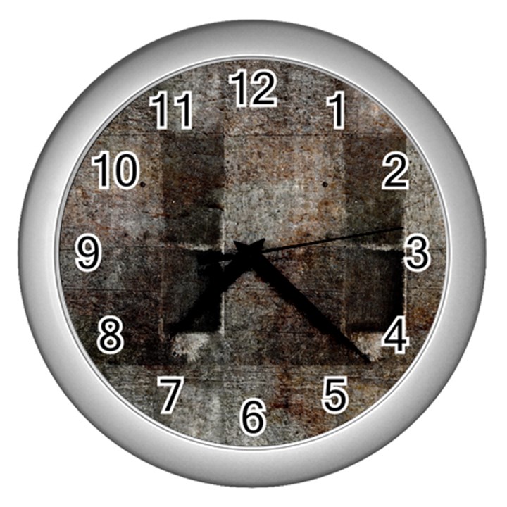 Concrete grunge texture                      Wall Clock (Silver)