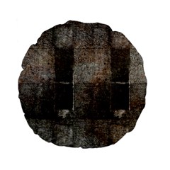 Concrete Grunge Texture                Standard 15  Premium Flano Round Cushion by LalyLauraFLM