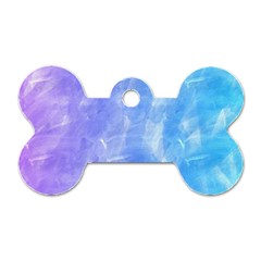 Blue purple watercolors                     Dog Tag Bone (One Side)