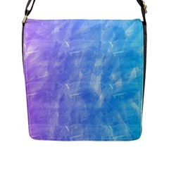 Blue purple watercolors                     Flap Closure Messenger Bag (L)