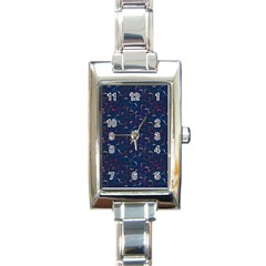 colorful floral patterns Rectangle Italian Charm Watch