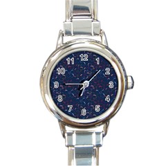 colorful floral patterns Round Italian Charm Watch