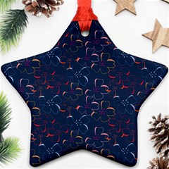 colorful floral patterns Ornament (Star)