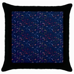 colorful floral patterns Throw Pillow Case (Black)