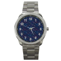 colorful floral patterns Sport Metal Watch