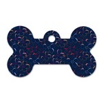 colorful floral patterns Dog Tag Bone (One Side) Front