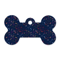 colorful floral patterns Dog Tag Bone (Two Sides)