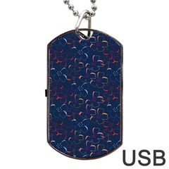 colorful floral patterns Dog Tag USB Flash (One Side)