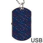 colorful floral patterns Dog Tag USB Flash (Two Sides) Front