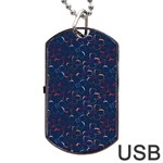 colorful floral patterns Dog Tag USB Flash (Two Sides) Back