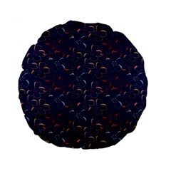 colorful floral patterns Standard 15  Premium Flano Round Cushions