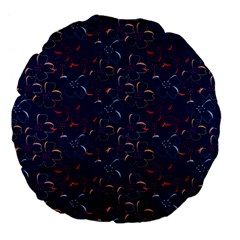 colorful floral patterns Large 18  Premium Flano Round Cushions