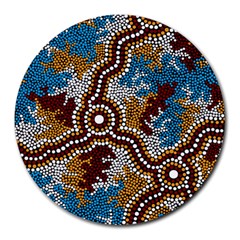 Aboriginal Art – Wetland Dreaming Round Mousepads by hogartharts