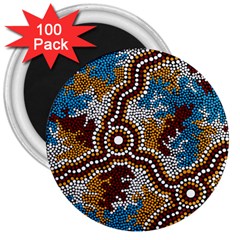 Aboriginal Art – Wetland Dreaming 3  Magnets (100 Pack)