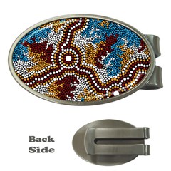 Aboriginal Art – Wetland Dreaming Money Clips (oval)  by hogartharts