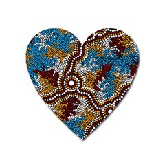 Aboriginal Art – Wetland Dreaming Heart Magnet