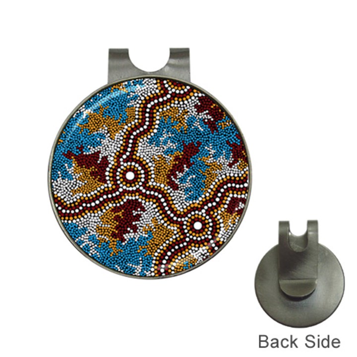 Aboriginal Art – Wetland Dreaming Hat Clips with Golf Markers