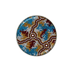 Aboriginal Art – Wetland Dreaming Hat Clip Ball Marker (4 Pack) by hogartharts