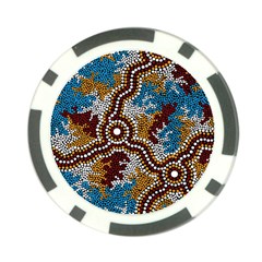 Aboriginal Art – Wetland Dreaming Poker Chip Card Guard