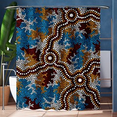 Aboriginal Art – Wetland Dreaming Shower Curtain 60  X 72  (medium) 