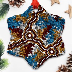 Aboriginal Art – Wetland Dreaming Ornament (snowflake)