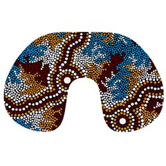 Aboriginal Art – Wetland Dreaming Travel Neck Pillows by hogartharts